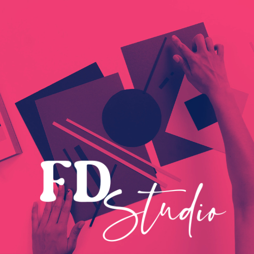 FD Studio logo over a creative workspace, representing innovation and AI-driven customer service solutions.