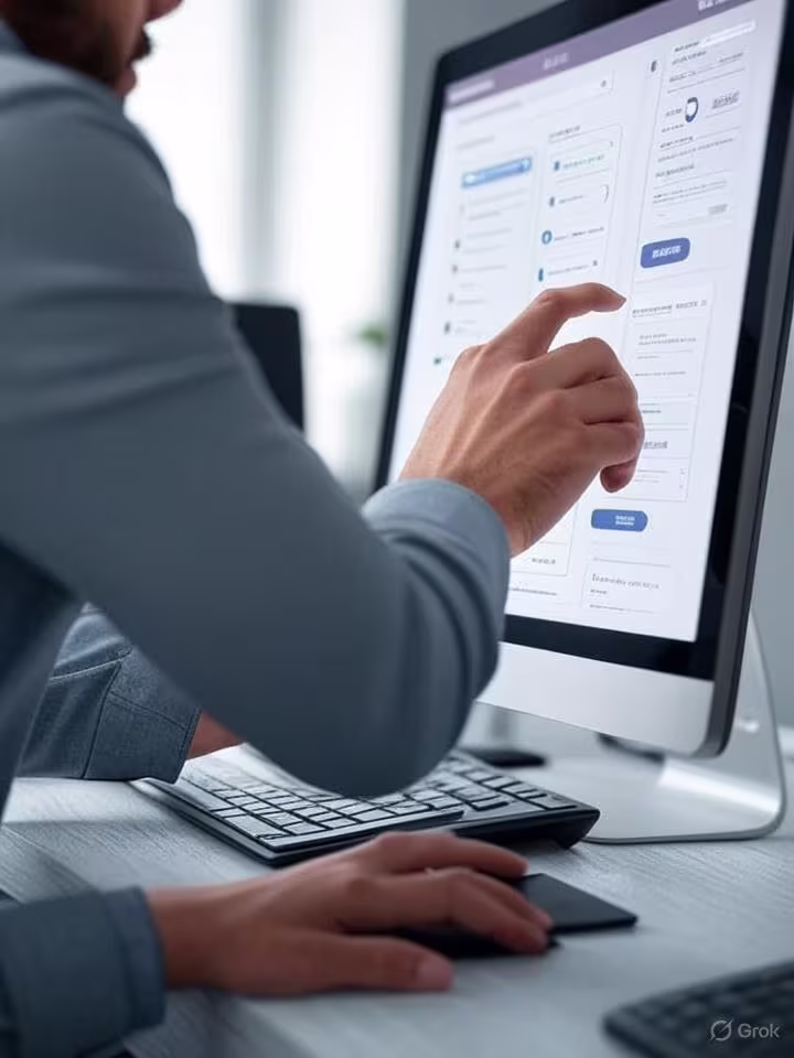 A person interacting with a computer displaying a TMMA interface, showcasing tools for music marketing, Spotify promotion, and artist growth.